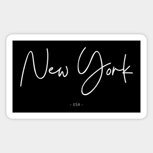 New York, USA Design (WHITE PRINT) Magnet